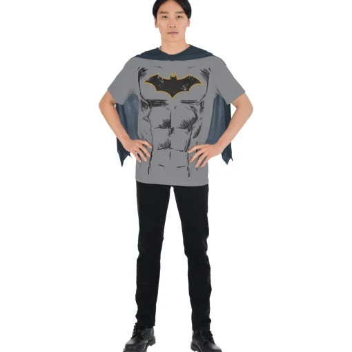 Party City Superhero-Adult Batman Costume T-Shirt With Cape - Dc Comics