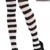 Party City Tights-Adult Black & White Striped Tights