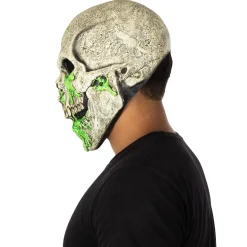 Party City Scary-Adult Black Light Reactive Radioactive Skull Latex Mask