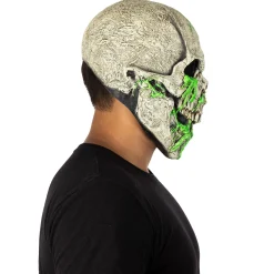 Party City Scary-Adult Black Light Reactive Radioactive Skull Latex Mask