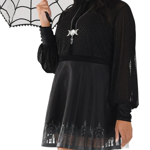 Party City Witch-Adult Black Sheer Witch Dress
