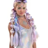 Party City Wigs-Adult Blue, Pink & Purple Bubble Braid Clip-In Extensions, 2Pc - Festival