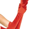Party City Gloves-Adult Extra Long Red Satin Gloves