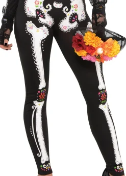 Party City Sexy-Adult La Muerta Day Of The Dead Skeleton Catsuit