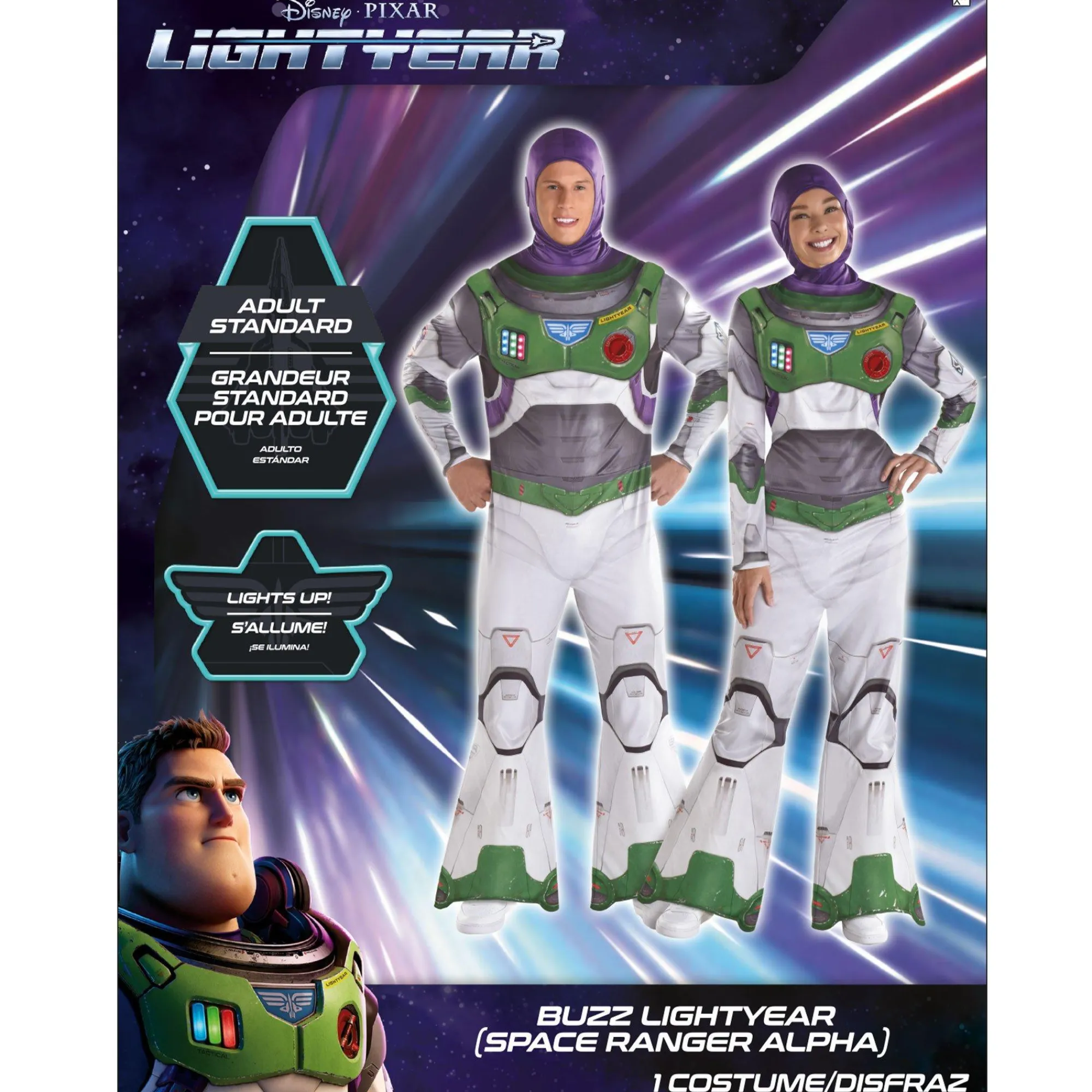 Party City Couples' Costumes-Adult Light-Up Buzz Lightyear Space Ranger Alpha Costume - Lightyear