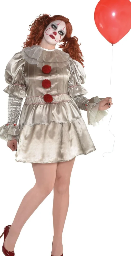 Women Party City Scary|Adult Pennywise Plus Size Costume - It