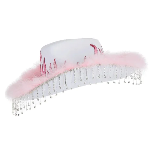 Party City Cowboy-Adult Pink Flame Fabric Cowboy Hat