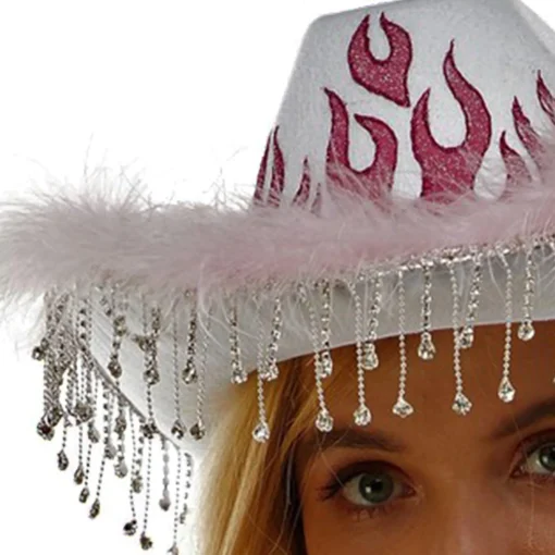 Party City Cowboy-Adult Pink Flame Fabric Cowboy Hat
