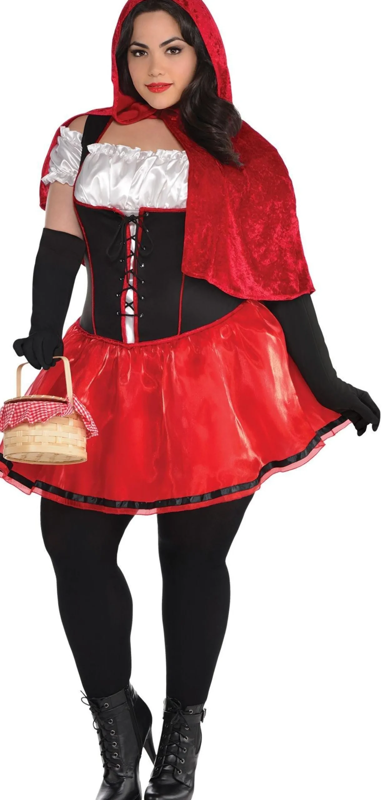 Party City Plus Size Costumes-Adult Sassy Red Riding Hood Costume - Plus Size