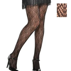 Party City Tights-Adult Scallop Print Flapper Pantyhose