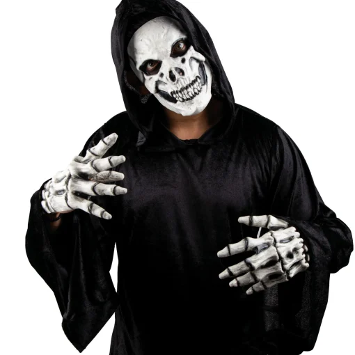 Party City Scary-Adult Skeleton Mask & Gloves Costume Accessory Kit