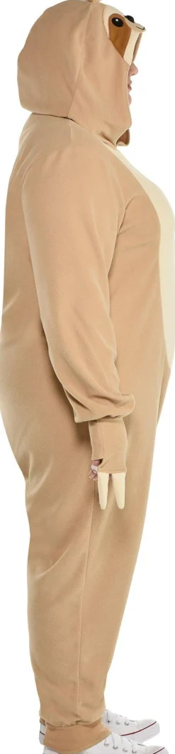Party City Couples' Costumes-Adult Sloth One Piece Zipster Costume - Plus Size