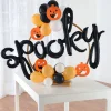Party City Balloons|Air-Filled Orange, Black & White Spooky Halloween Tabletop Or Hangable Balloon Hoop Kit