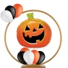 Party City Balloons|Air-Filled Smiley Jack-O'-Lantern Halloween Tabletop Or Hangable Balloon Hoop Kit