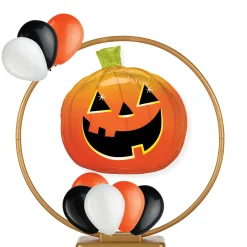 Party City Balloons|Air-Filled Smiley Jack-O'-Lantern Halloween Tabletop Or Hangable Balloon Hoop Kit