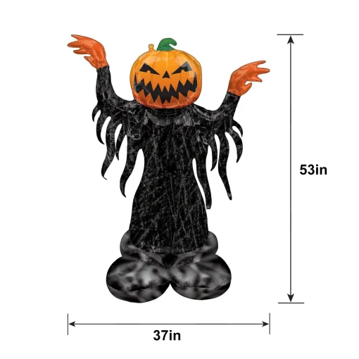 Party City Decorations|Airloonz Halloween Pumpking Balloon, 37In X 53In