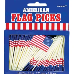 Party City Baking Supplies-American Flag Picks 120Ct