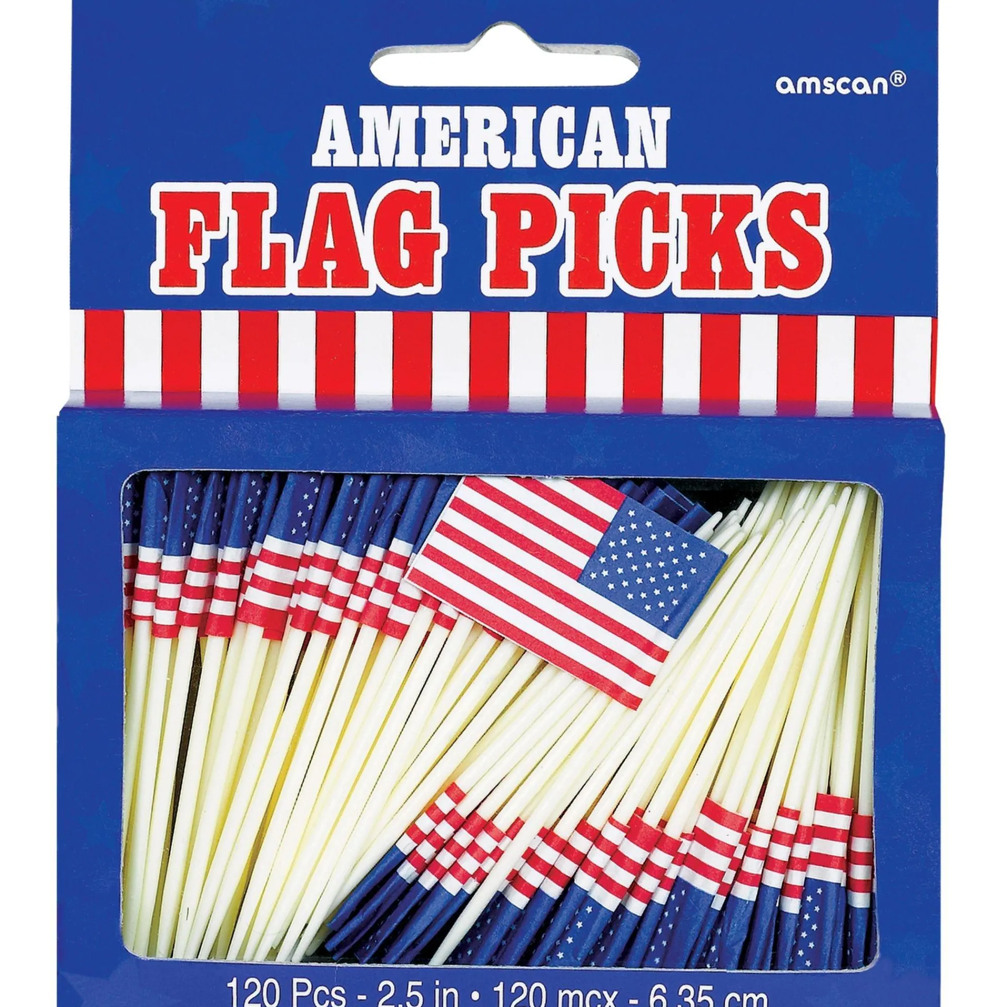 Party City Baking Supplies-American Flag Picks 120Ct