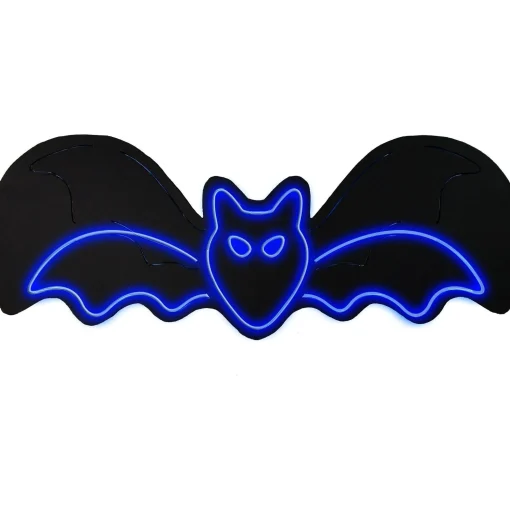 Party City Strobe Lights & Black Lights|Animated Bat Neon Light Plastic Sign, 24In X 8.7In