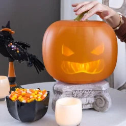 Party City Spooky Friends|Animated Light-Up Talking Jabberin' Jack Pumpkin Decoration, 9In X 11In