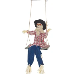Party City Animatronics|Animated Scarecrow Skeleton On A Swing, 42In
