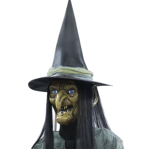 Party City Animatronics|Animatronic Light-Up Talking Towering Witch Halloween Decoration, 10Ft