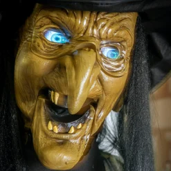 Party City Animatronics|Animatronic Light-Up Talking Towering Witch Halloween Decoration, 10Ft