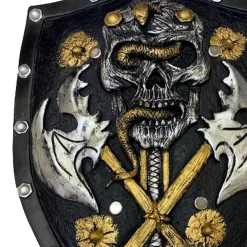 Party City Weapons-Black & Gold Dark Warrior Shield, 13In X 19In - High-Density Foam Prop