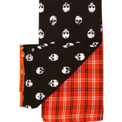 Party City Table Décor & Centerpieces|Black & Orange Skulls & Plaid Fabric Kitchen Towels, 18In X 28In, 2Ct