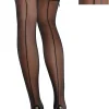 Party City Tights-Black Corset Top Thigh High Stockings