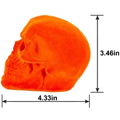 Party City Skeletons|Black Light Reactive Flocked Skull Decoration, 3.46In