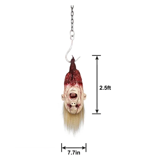 Party City Chop Shop|Blonde Severed Head Latex & Vinyl Hanging Decoration, 7.75In X 23.25In