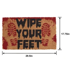 Party City Door Décor & Signs|Bloody Halloween Coir Doormat, 29.5In X 17.75In