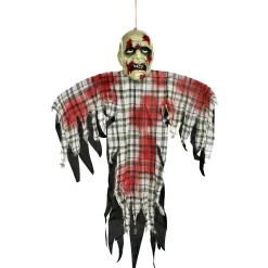 Party City Hanging Props|Bloody Zombie In Plaid Fabric & Plastic Hanging Decoration, 48In