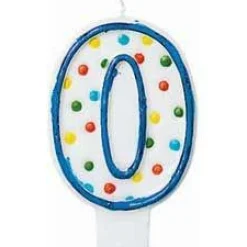 Party City Baking Supplies-Blue Outline Number 0 Birthday Candle