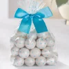 Party City Boxes, Carriers & Treat Bags-Blue Stars Treat Bags With Bows 12Ct Caribbean Blue