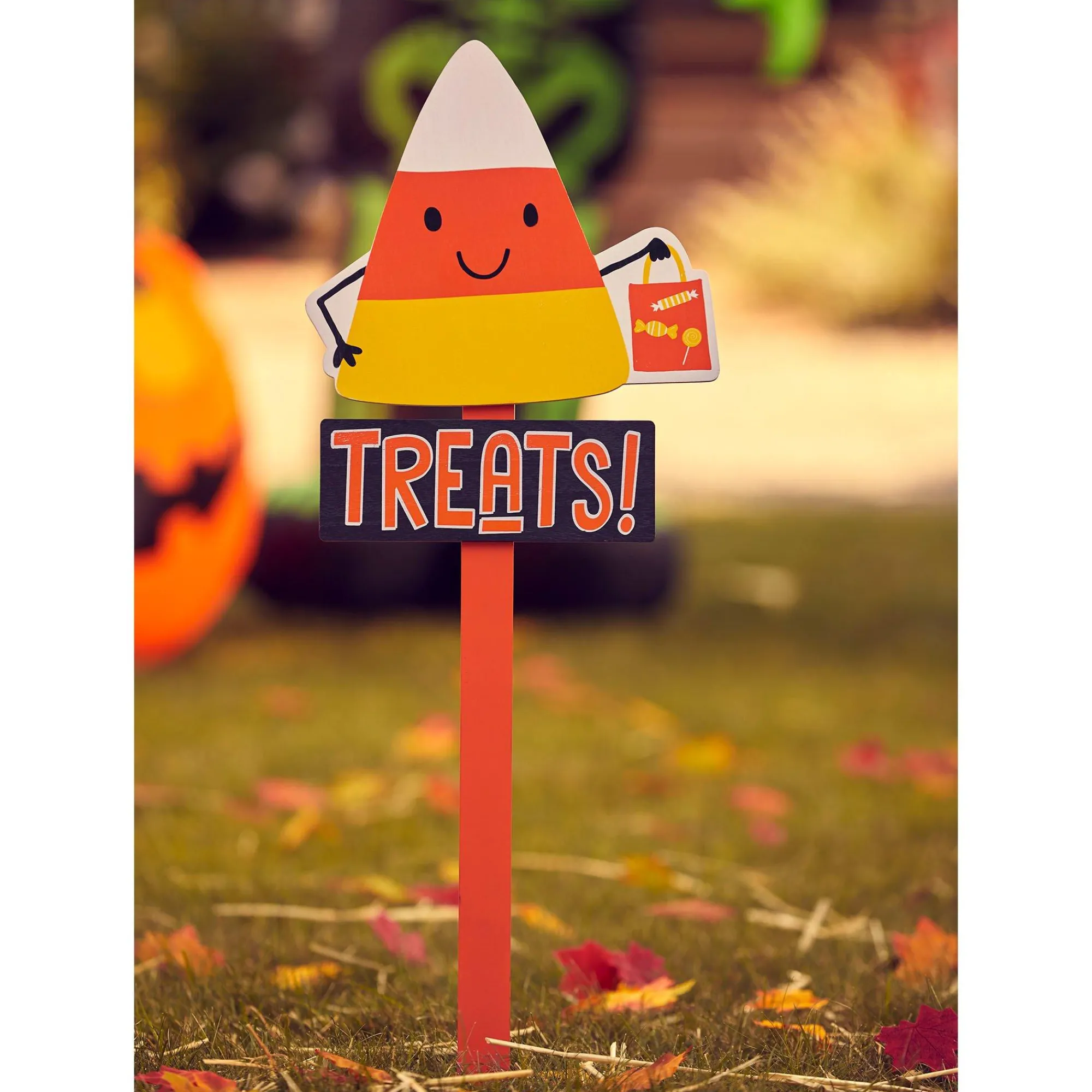Party City Yard Stakes & Signs|Candy Corn Treats Yard Stake