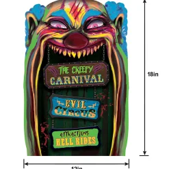 Party City Window & Wall Décor|Creepy Carnival Black Light Reactive Lenticular Plastic Cutout, 12In X 18In