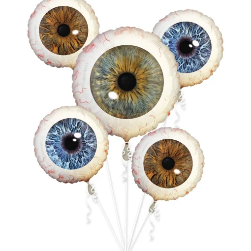 Party City Balloons|Creepy Eyeballs Foil Balloon Bouquet, 5Pc