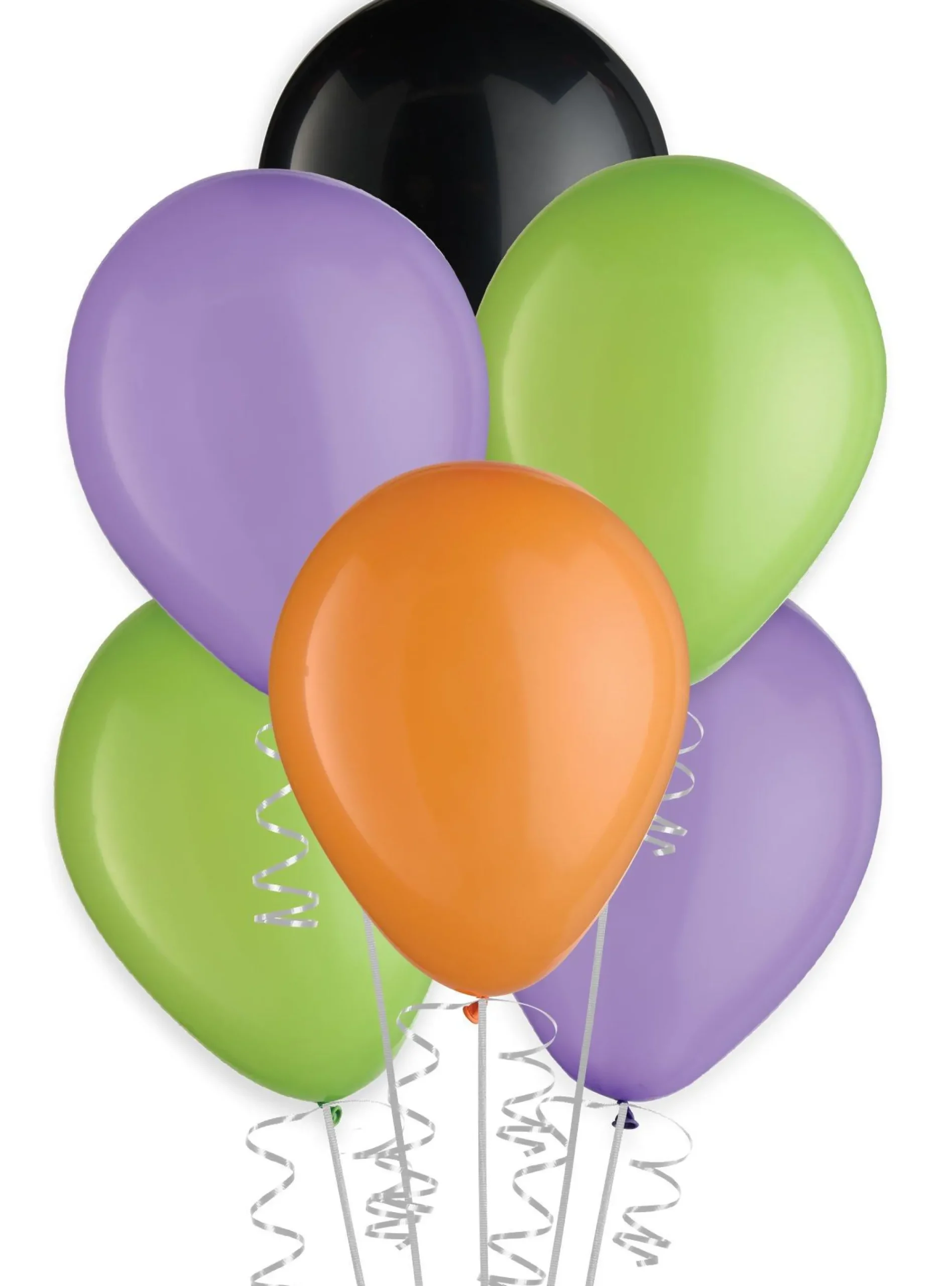Party City Balloons|15Ct, 11In, Halloween 4-Color Mix Latex Balloons - Black, Green, Orange, & Purple