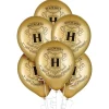 Party City Harry Potter Hogwarts|6Ct, 12In, Metallic Hogwarts United Latex Balloons - Harry Potter