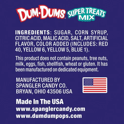 Dum Dums Bulk Candy- Super Treats Mix Lollipops, 3.2Lbs, 300Pc
