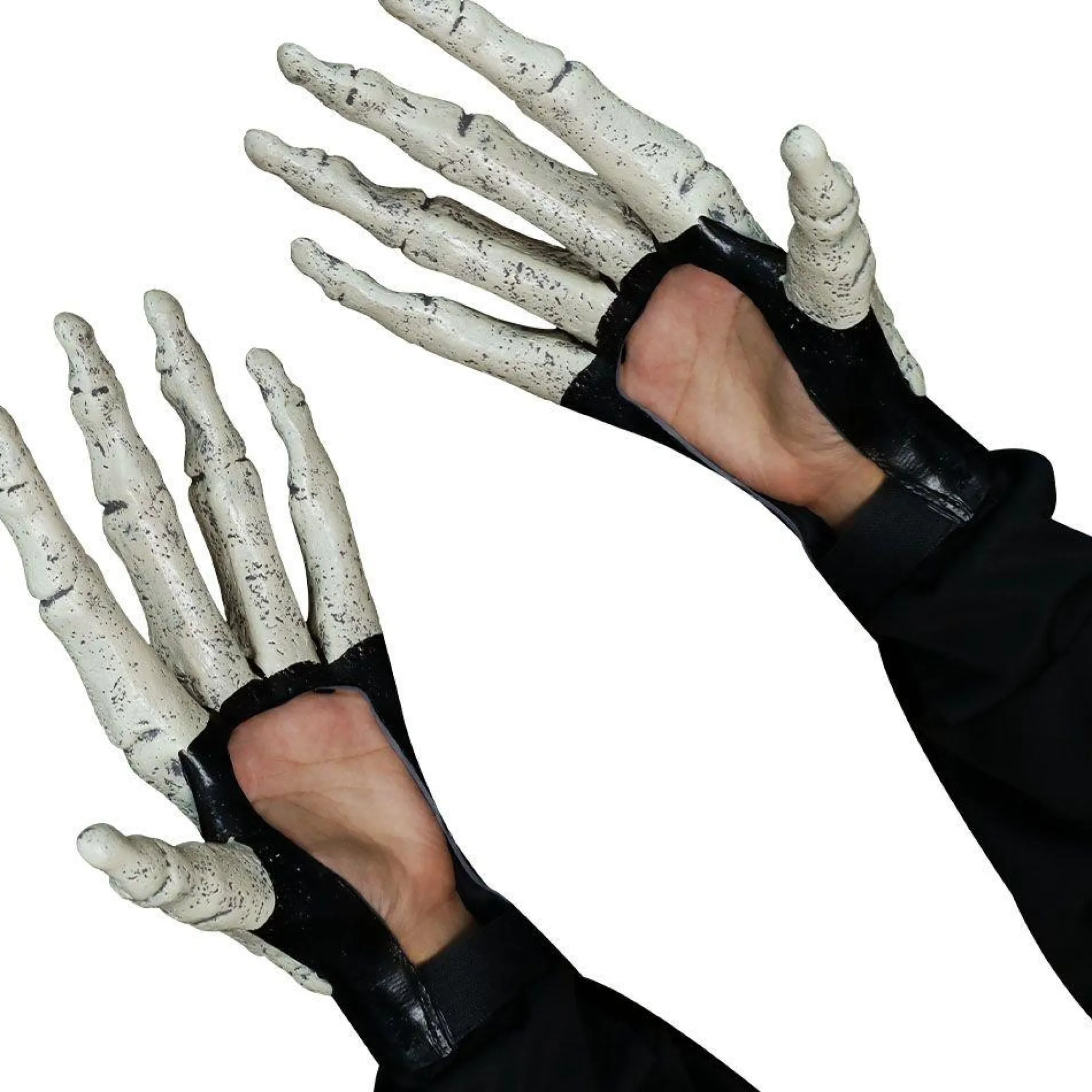 Party City Gloves-Ghostly Skeleton Bone Hand Gloves