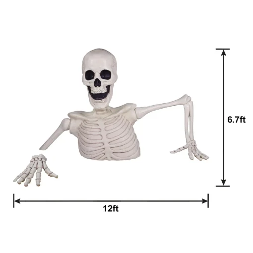 Party City Skeletons|Giant Rattles The Groundbreaking Skeleton Plastic Yard Decorating Kit, 8Pc