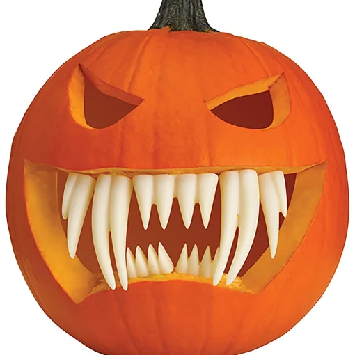 Party City Pumpkin Carving Kits|Glow-In-The-Dark Pumpkin Buck Teeth 7Pc