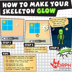 Boy Party City Scary|Glow-In-The-Dark Skeleton Morphsuit Costume For Kids