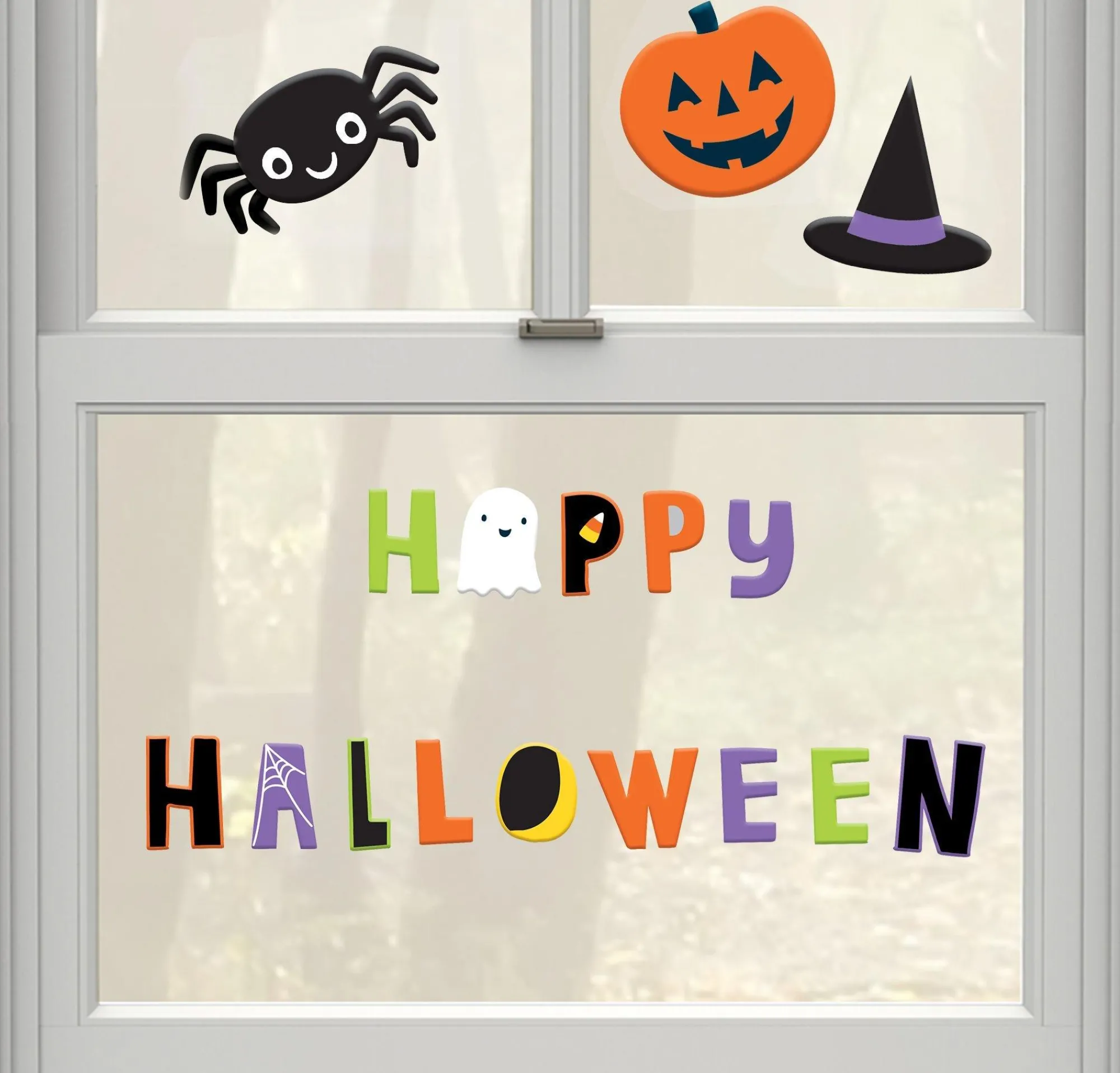 Party City Spooky Friends|Halloween Friends Gel Cling Decals 17Ct