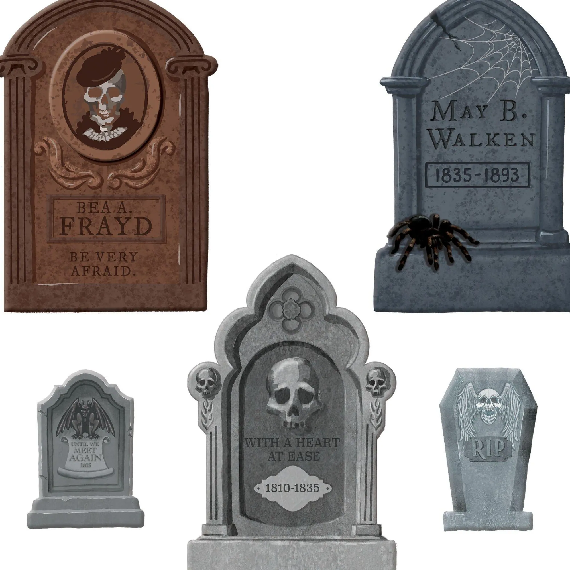 Party City Yard Stakes & Signs|Halloween Tombstone Set, 5Pc