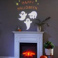 Party City Strobe Lights & Black Lights|Happy Halloween Ghosts Motion Projector, 3.5In X 3.75In