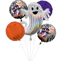 Party City Balloons|Haunted House Halloween Foil Balloon Bouquet With Candy, 7Pc